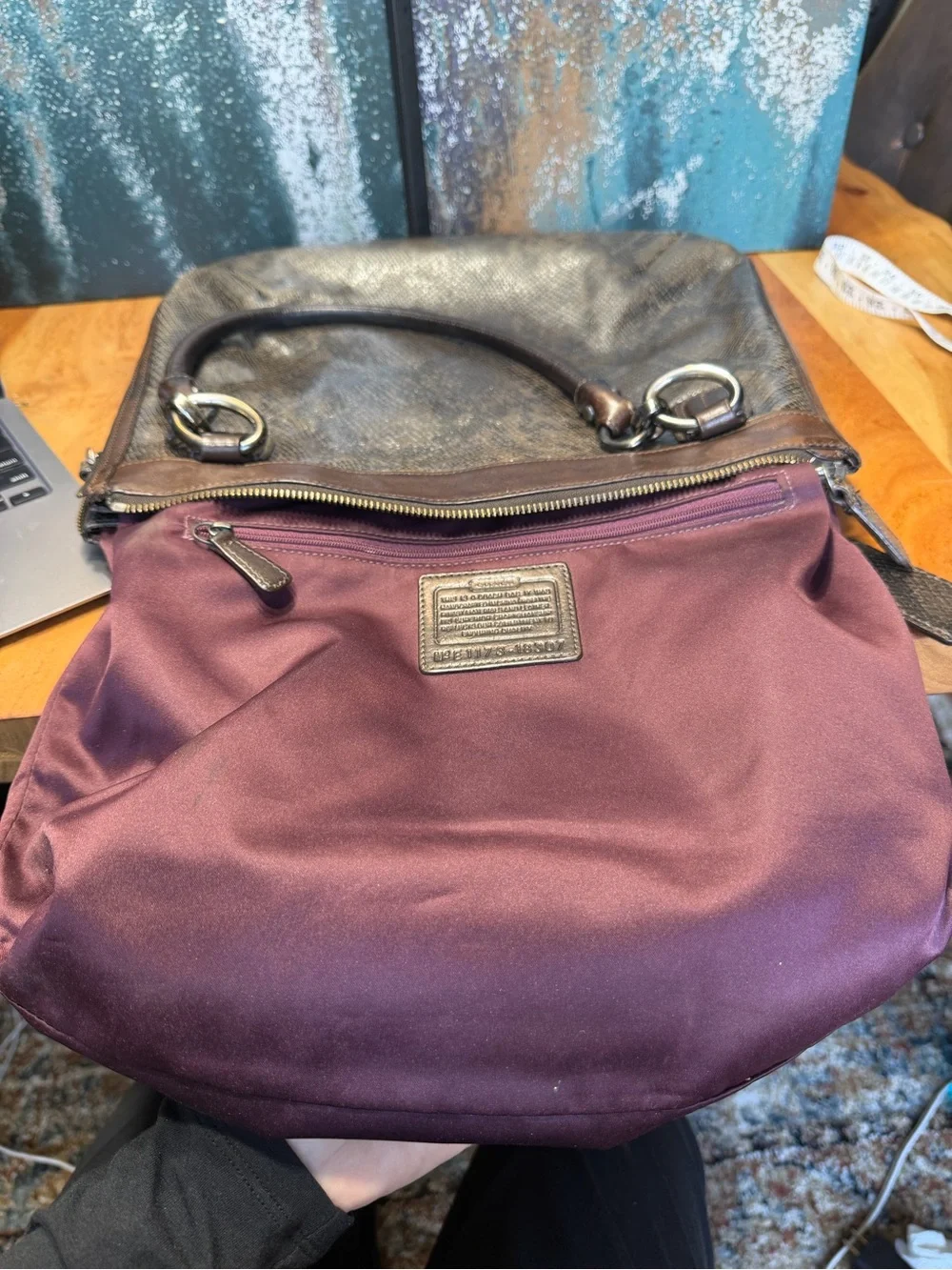 Coach Old Money 2011 Kristin Python Embossed Leather Tote Bronze